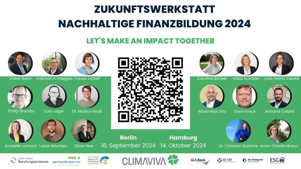 Zukunftswerkstatt Nachhaltige Finanzbildung 2024 der CLIMAVIVA eG Zukunftswerkstatt Nachhaltige Finanzbildung 2024 der CLIMAVIVA eG